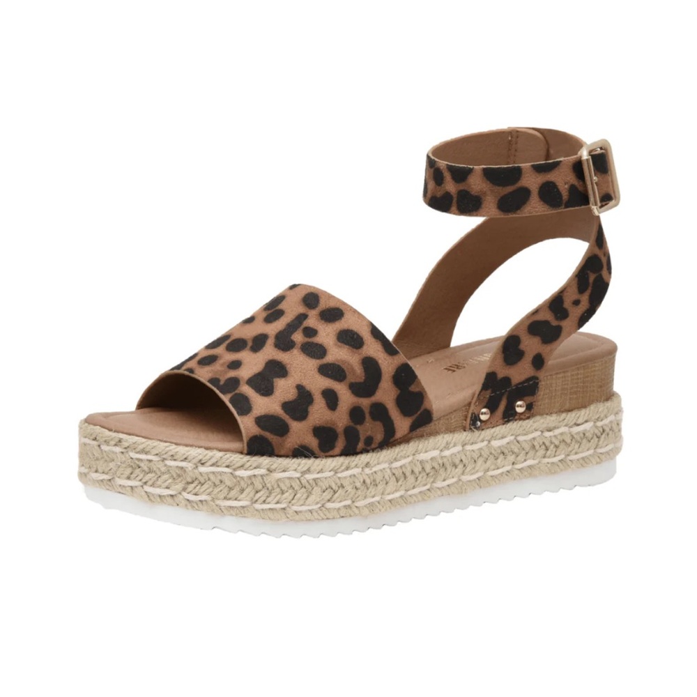Cheetah Espadrilles Platform Sandals